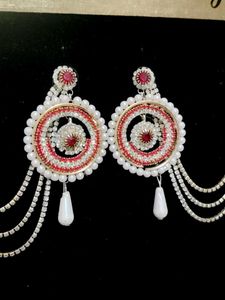 New Elegant Red and Pearl Jewelry Set