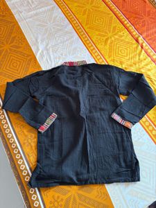 Boho Embroidered Black Kurta