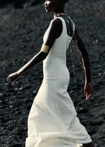 ZARA White Knit Maxi Dress