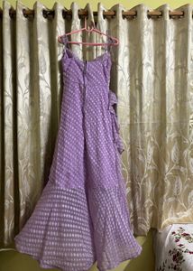 Lilac Ruffle Midi Dress