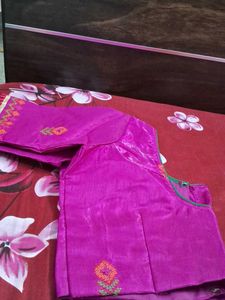 Embroidery  work  saree with  blouse