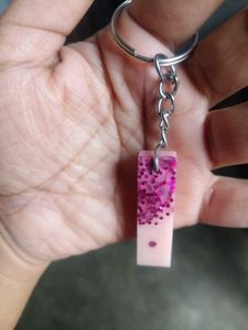 Cute Pink Glitter Keychain