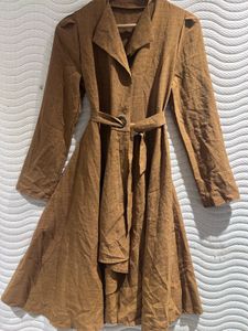 Brown Belted Trench Dress