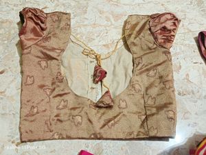 Vintage Brown &amp; Gold Saree