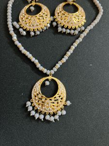 Grey Moti Jewellery Set