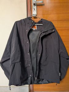 Black Double Zipper Hoodie Jacket