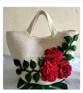 Handmade Crochet Floral Tote Bag