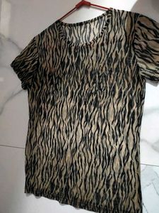Zebra Print Sheer Top