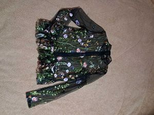 FLORAL EMBROIDERED SHEER MESH UP