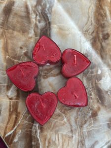 Valentine Red Heart Rose Scented Candles Pack Of 5
