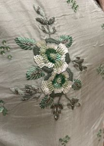 Pastel Green Embroidered One-Piece Gown