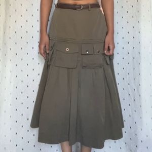 Olive Green Cargo Skirt