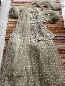 Anarkali Style Choli With Designer Sleeves And Choli And Dupataa
