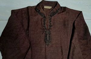 Pure Cotton Silk Embroidery Work Panjabi