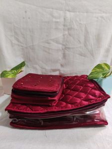 Burgundy Jewelry Travel Organizer Set