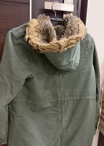 Stylish Faux Fur Hooded Jacket