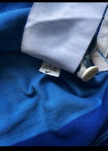 Vintage Y2K Nike Blue Striped Polo Shirt