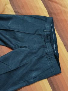 John Players Men Dark Grey Viscose Formal Trouser