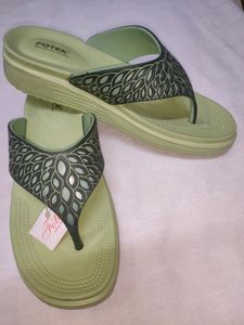 Green Rainy Season Flat Slipper