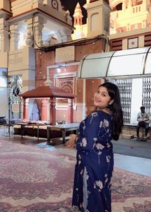 Blue Floral Print Kurta