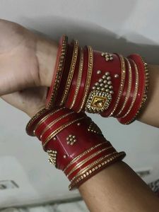 Red &amp; Gold Bangle Set