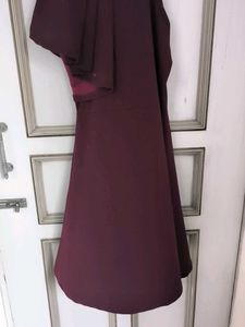 Burgundy One-Shoulder Dress