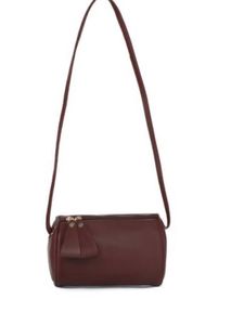 Burgundy Barrel Crossbody Bag