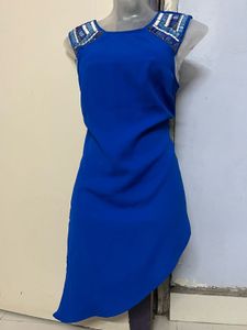 Pintrest Blue Embellished Party Dress