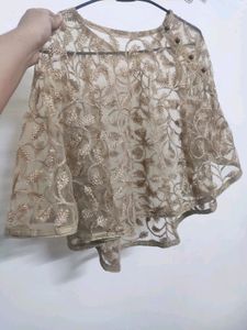 Party Wear Gown With A Shrug ( L Size)