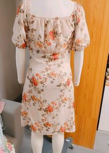 PEACH DISTY PRINTED DRESS