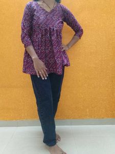 Pure Bandhani Cotton Trending Kurti