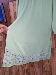 Green Frock &amp; Shalwar Set – Cotton Blend