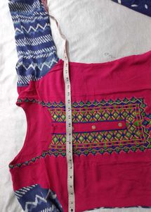 Daily Wear Suit Magenta And Blue