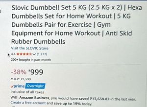 2.5KG*2 Hex Dumbbell Pair