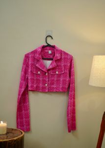 Pink Cropped Blazer