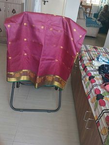 Elegant Maroon &amp; Gold Saree