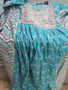Libas Printed Kurta Pillzo Set With Dupatta Size M
