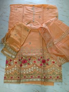 Peach Kurta garara Set
