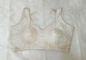 Sleeveless Chikan work blouse