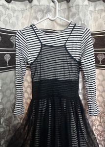 Striped Layered Mini Dress