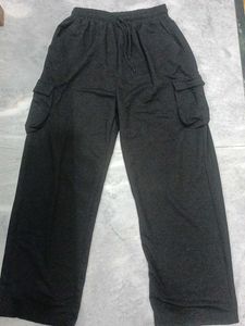 Women Black High Waist Cargo Trouser