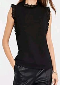 Lace Detailing Black Top