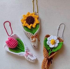 Crochet Flower Boquet Keychain