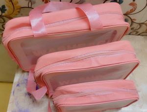 Pink Cosmetic Bags - 3 Piece Set