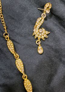 Golden Diamond Jewellery Set( Necklace &amp; Earrings)