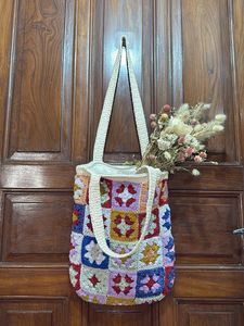 Floral Patchwork Crochet Bali Bag