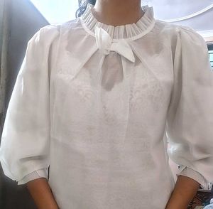 Organza Transparent White Top