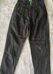 Benetton High-Waisted Paperbag Jeans