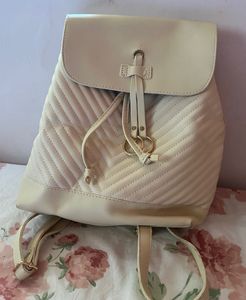 Cream Quilted Backpack