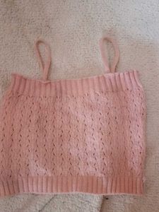 Pink Knit Bolero and Tank Set